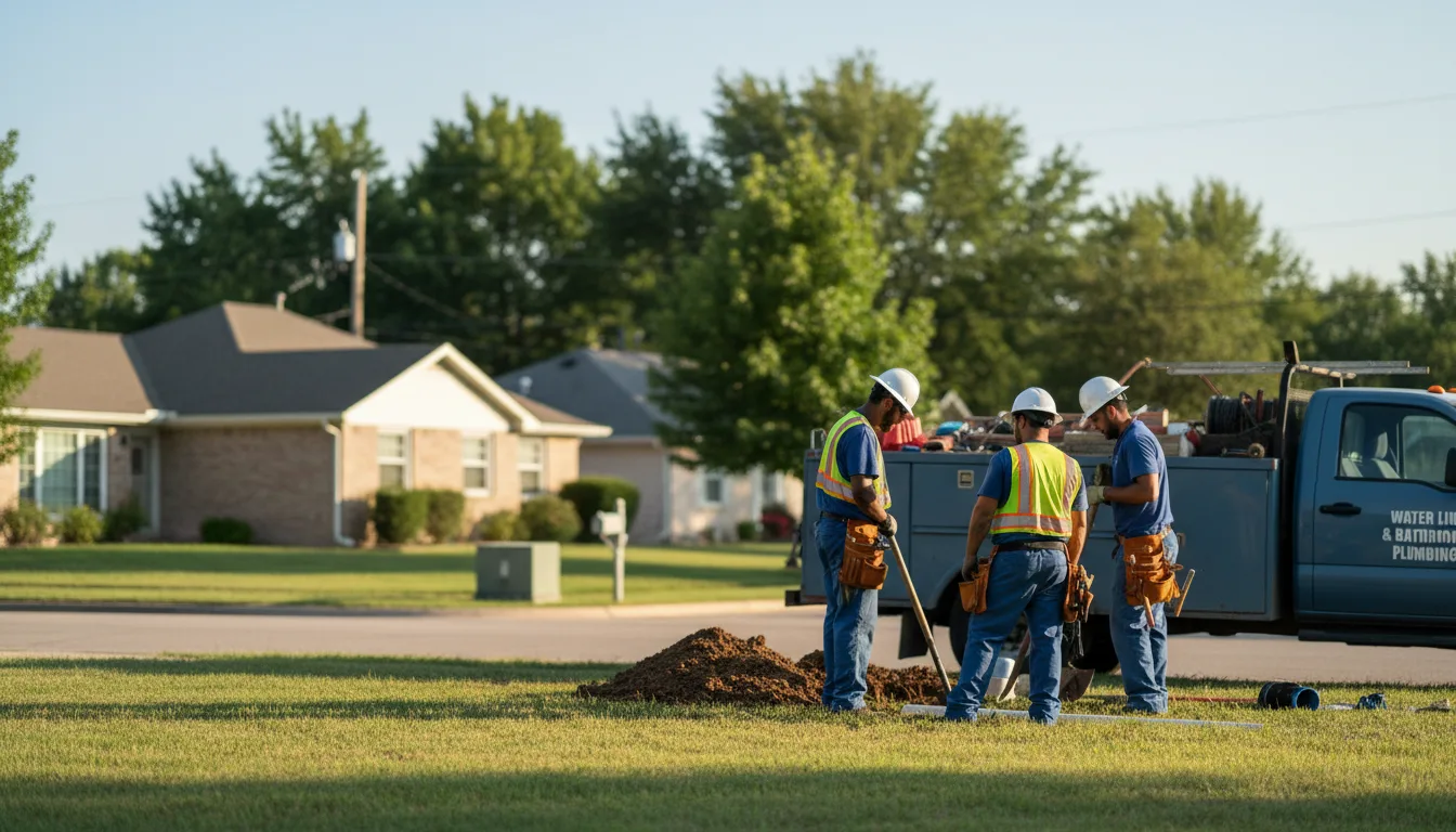 Residential water line and bathroom plumbing service in Springlake, TX